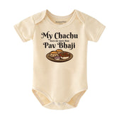 Cute Newborn Outfit with Indian Food Theme Desi Baby Clothes Chachu and Me Baby Outfit Unique Personalized Baby Shower Gift Unisex Infant Clothing
